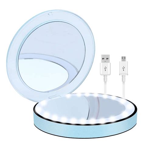 travel lighted make up mirror|More.